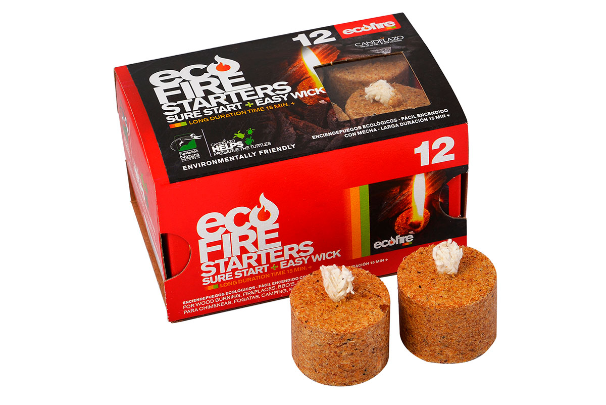 ECOFIRE Ecological Fire Starters Long Duration Time x 12 units. - Candelazo